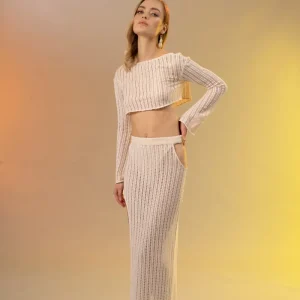 Jupe en crochet crème