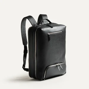 Sac à dos de voyage ~ GASPARD - CUIR NOIR