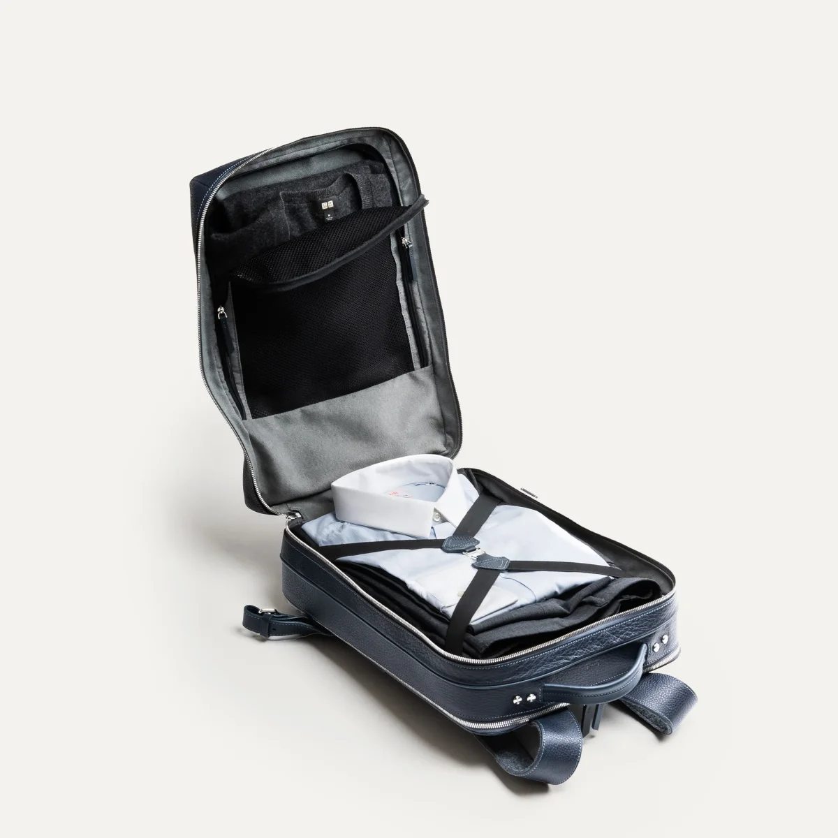 Sac à dos de voyage ~ GASPARD - CUIR MARINE – Image 6