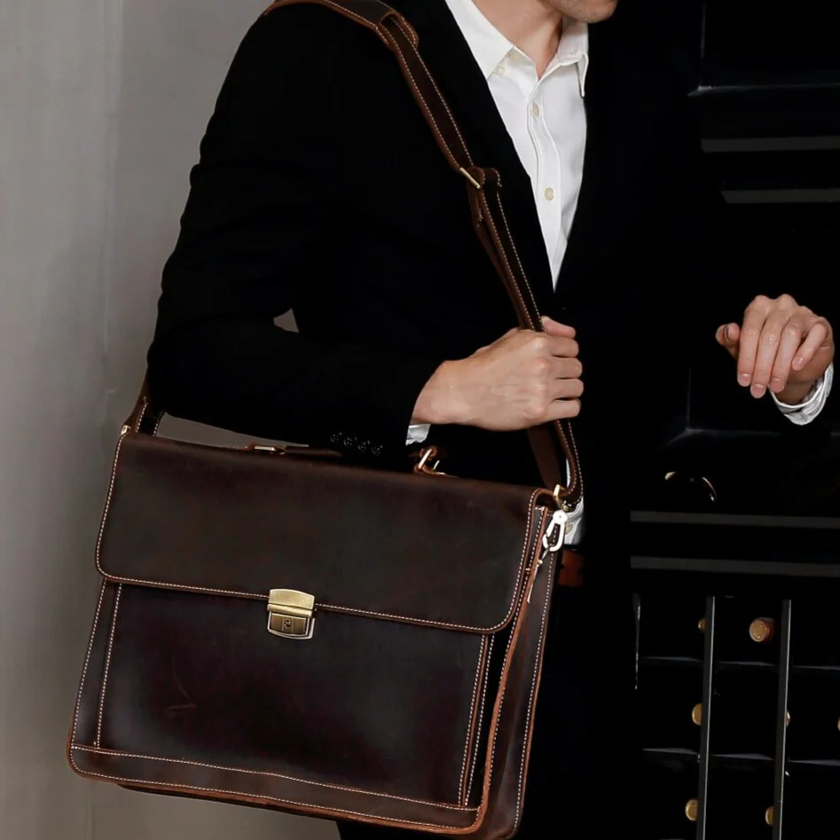 Attaché Case Homme - Cuir Classique – Image 9