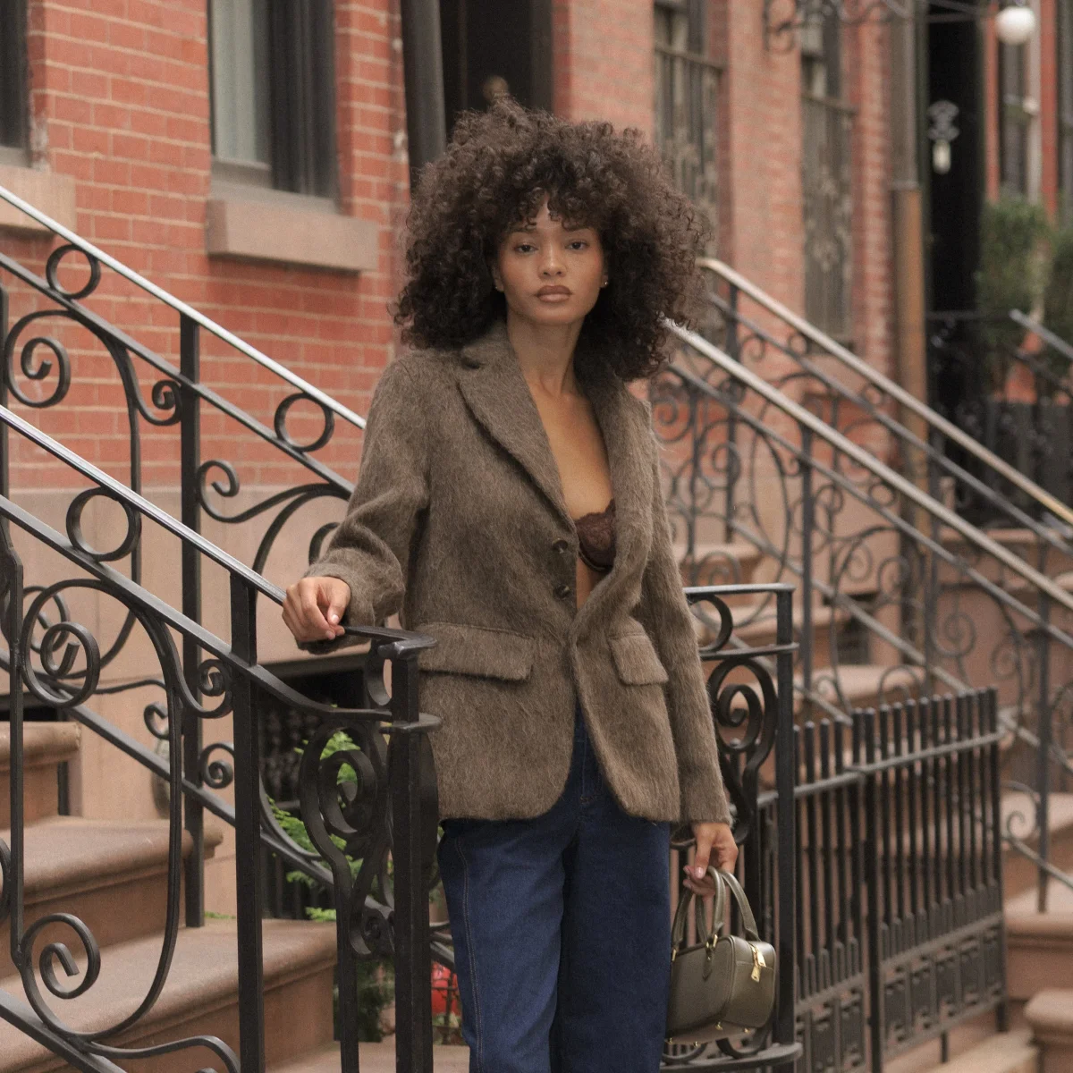 Blazer Oversize en Mélange de Laine - Vison – Image 2