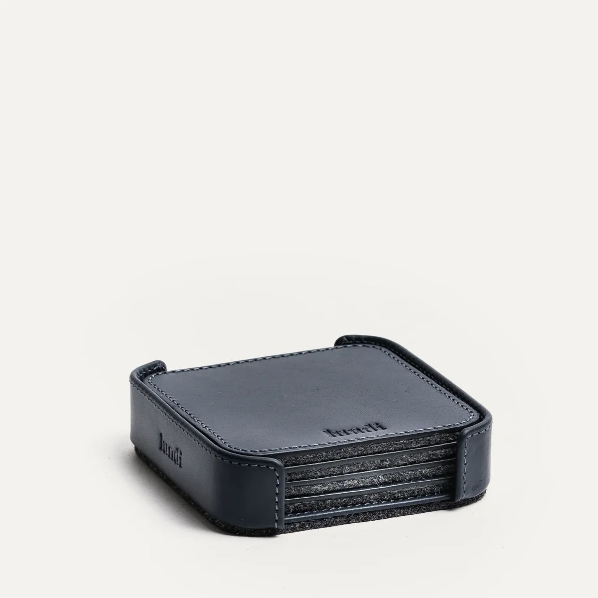 Sous-tasses en cuir ~ IVO - MARINE – Image 3