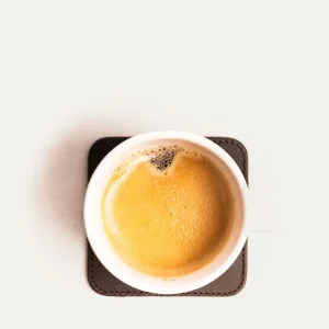 Sous-tasses en cuir ~ IVO - MARRON