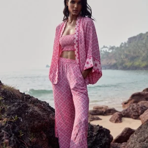 Pantalon fluide Dalia - Imprimé Rose