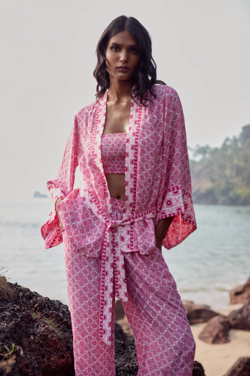 Pantalon fluide Dalia - Imprimé Rose – Image 5