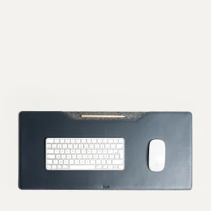 Sous-main en cuir ~ LILIO - MARINE