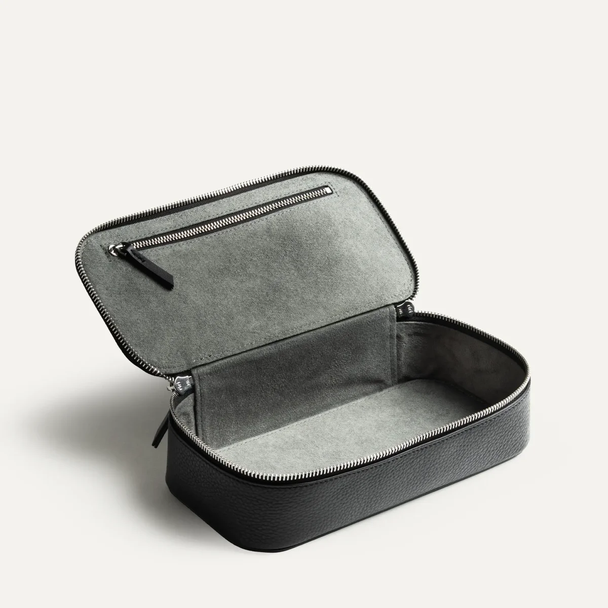 Trousse de toilette en cuir grainé ~ LISA - Noir – Image 3