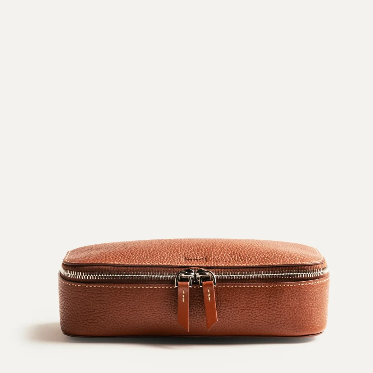 Trousse de toilette en cuir grainé ~ LISA - Cognac – Image 7