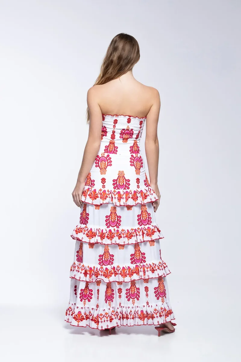 Robe brodée Lula - Rouge Topaz – Image 5