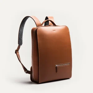 Sac à dos en cuir lisse ~ MATTEO - COGNAC