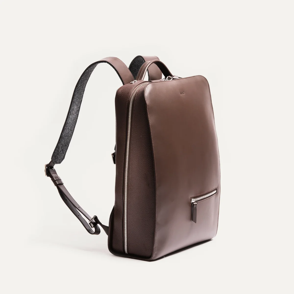 Sac à dos en cuir lisse ~ MATTEO - MARRON