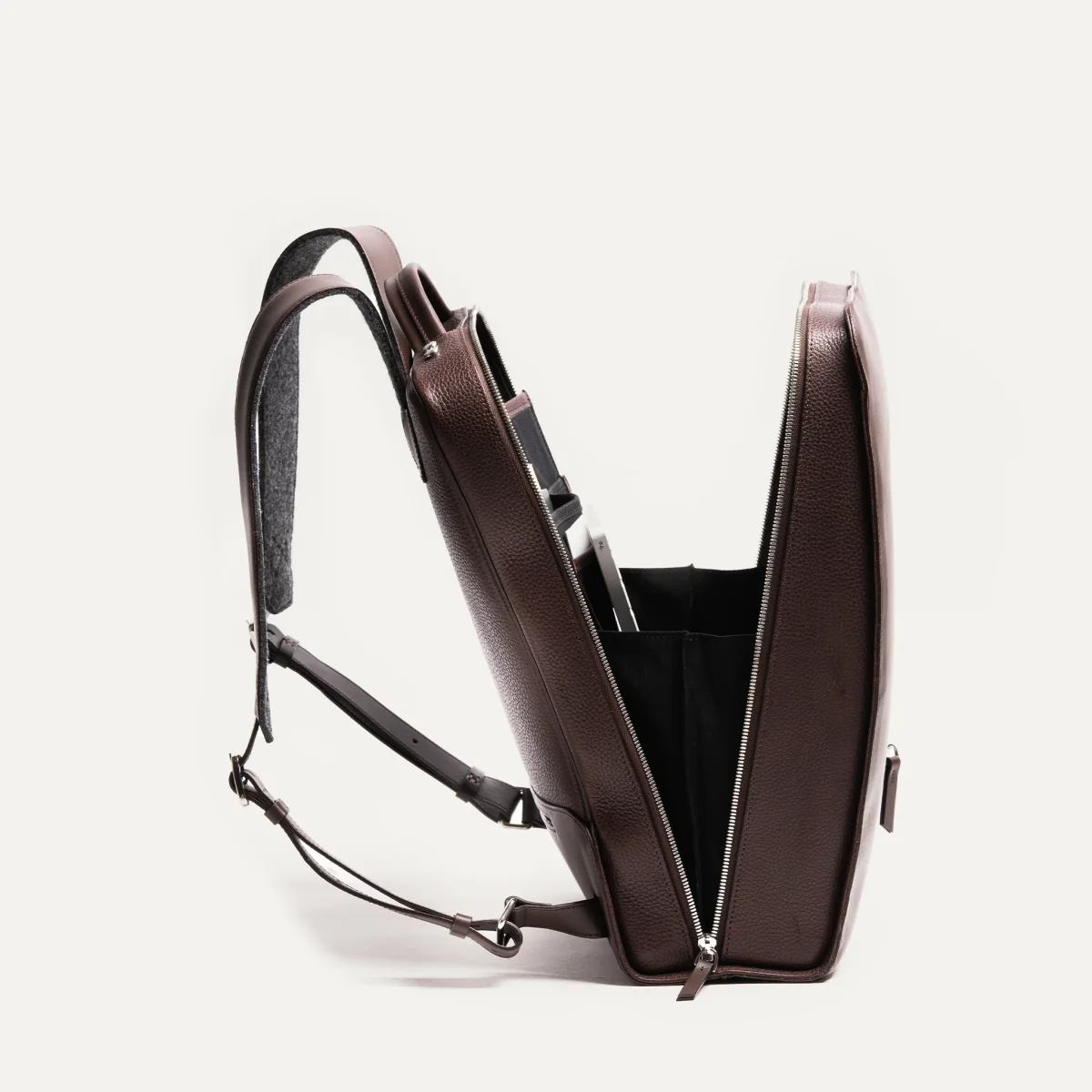 Sac à dos en cuir lisse ~ MATTEO - MARRON – Image 7