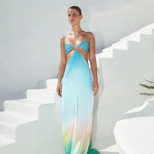 Robe longue en satin effet dye Voila