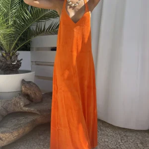 Robe Dos Nu Mireille col V en velours éponge