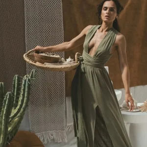 Robe à nouer modulable Tulum - Kaki