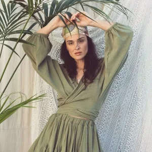 Blouse effet lin Ibiza - Kaki