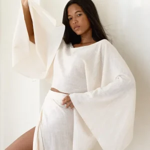 Blouse fluide effet lin Alula - écru