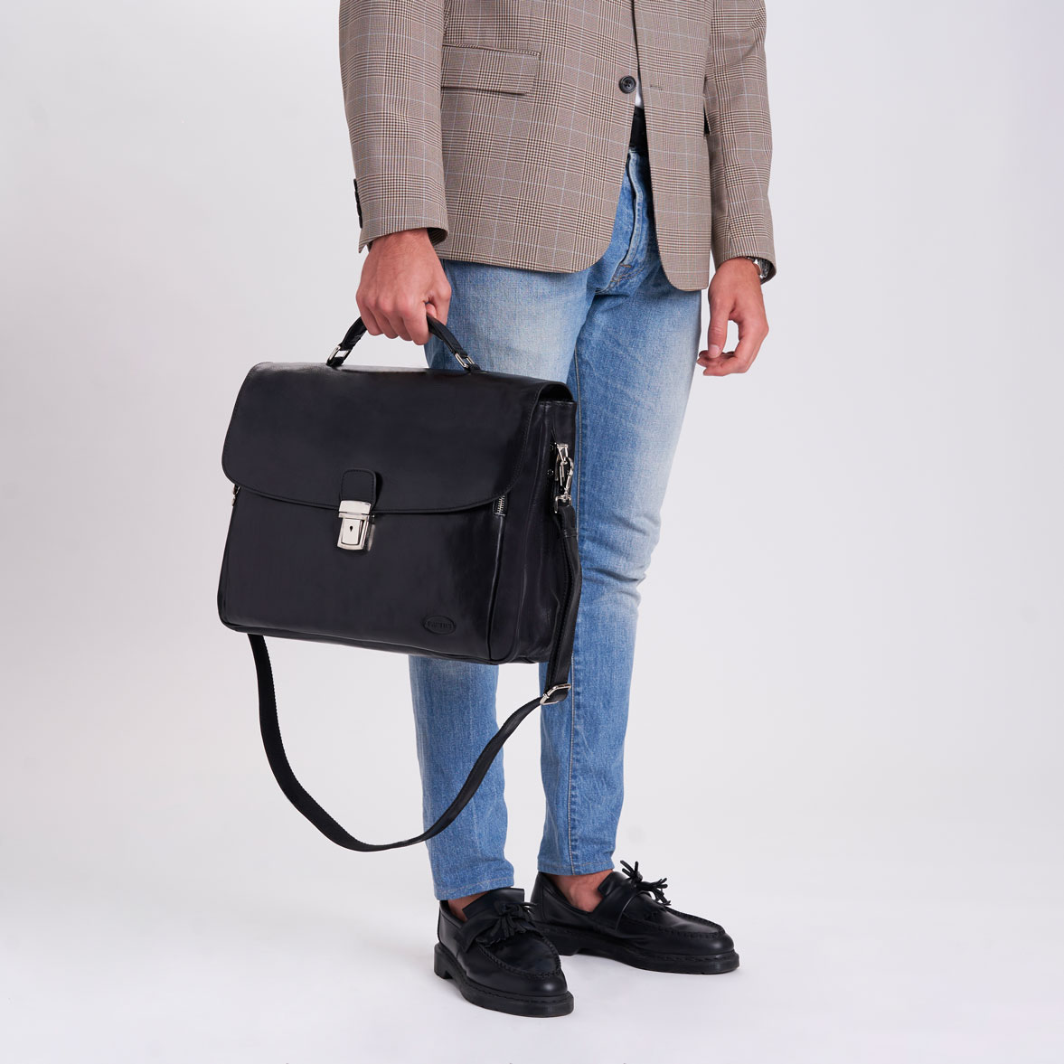 Cartable en cuir Nyse – Image 3