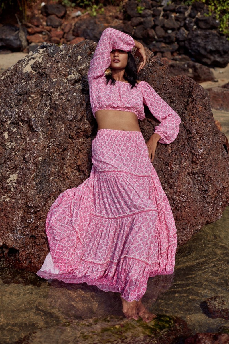 Top Joana épaules dénudées - Imprimé Rose – Image 5