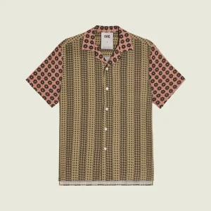 Chemise Reverie à motifs kaki et rose