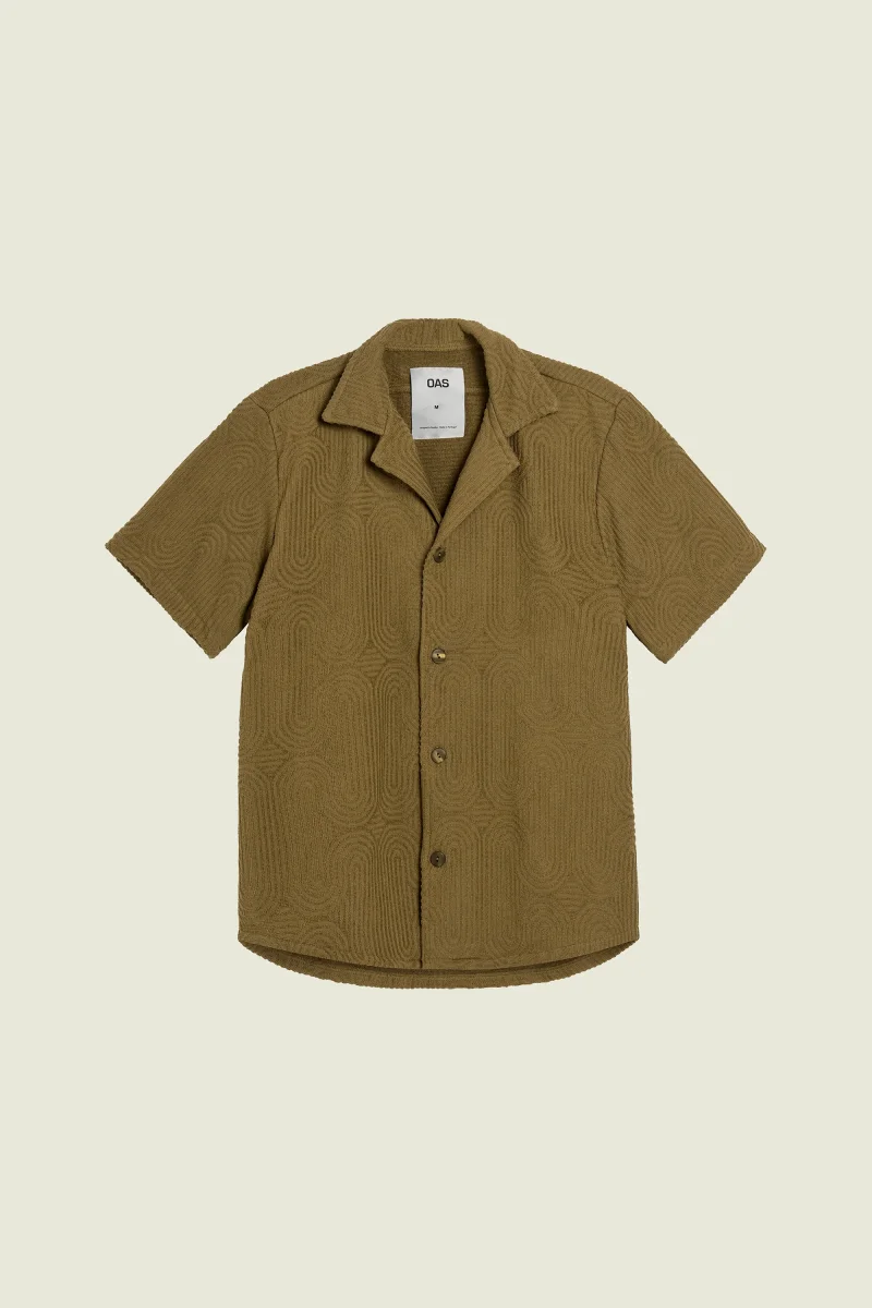 Chemise texturée Cuba Kaki – Image 2
