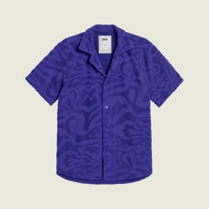 Chemise texturée en éponge Cuba Bleu