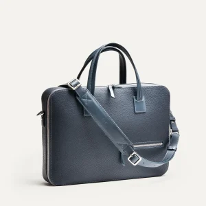 Porte-documents en cuir grainé ~ OSCAR - MARINE