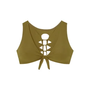 Haut de maillot crop-top noué Tecla - Kaki