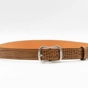 Ceinture Imprimée Croco Taupe