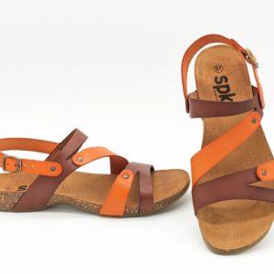 Sandale 16003 Orange et Marron