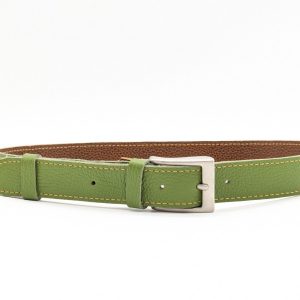 Ceinture cuir grainé vert