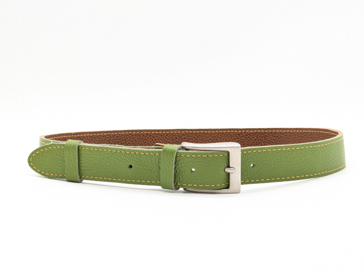 Ceinture cuir grainé vert – Image 2