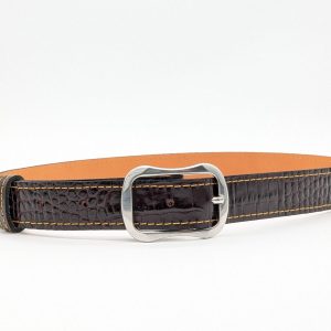 Ceinture Imprimée Croco bordeau