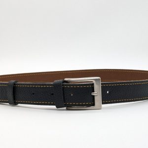 Ceinture cuir grainé noir