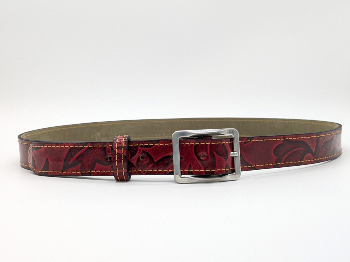 Ceinture imprimée flower bordeau – Image 2