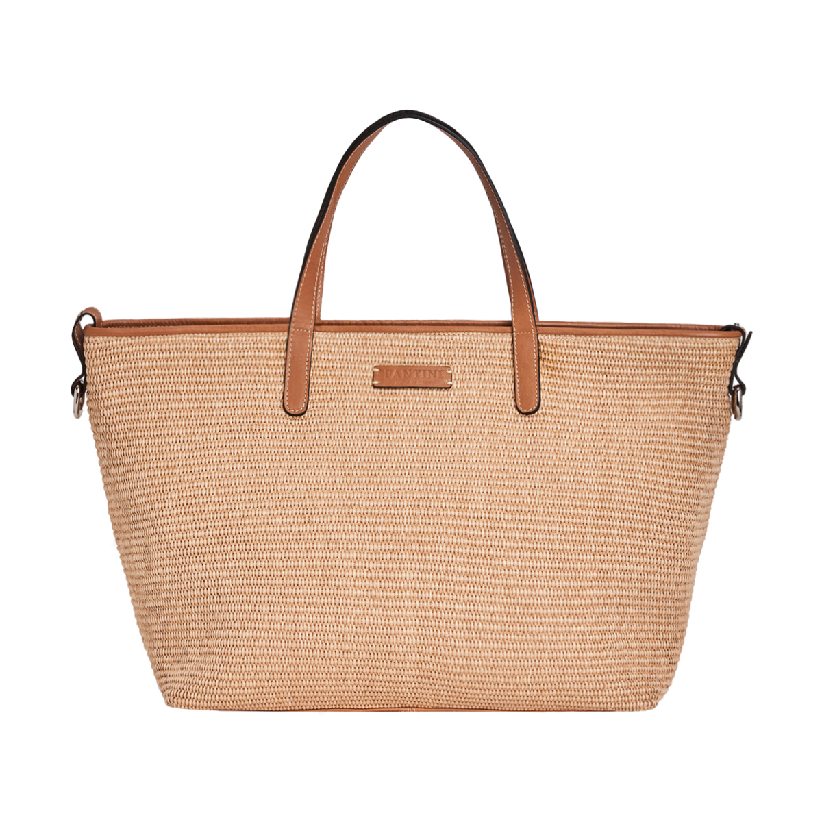 Sac en cuir et raphia Margaret