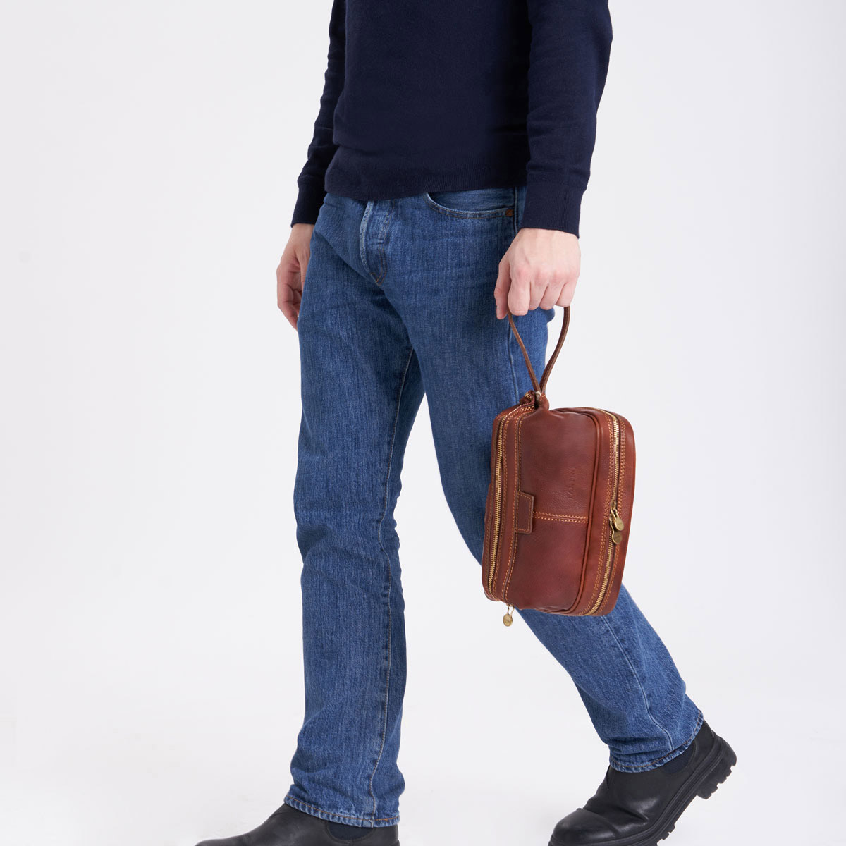 Trousse de toilette en cuir Ermes – Image 3