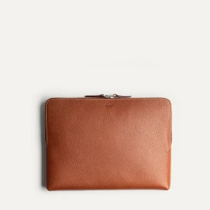 Pochette ordinateur en cuir ~ SANDRO S - COGNAC