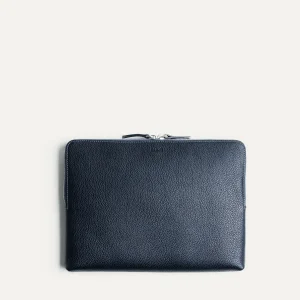 Pochette ordinateur en cuir ~ SANDRO S - MARINE
