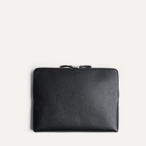 Pochette ordinateur en cuir ~ SANDRO S - NOIR