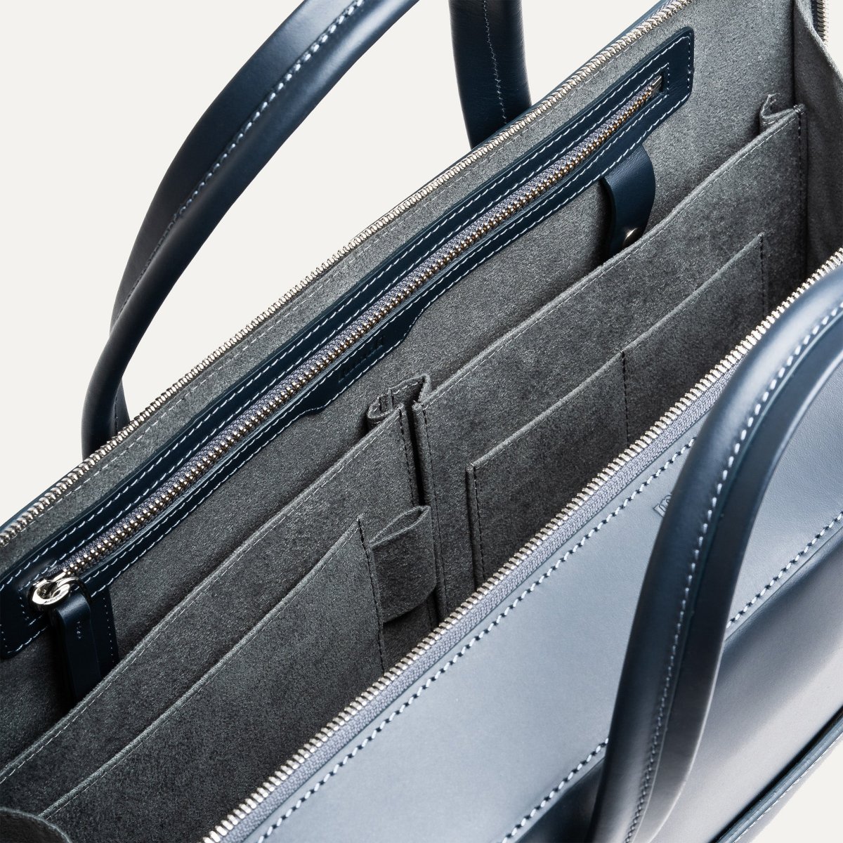 Porte-documents en cuir lisse ~ ALESSANDRO II - MARINE – Image 9