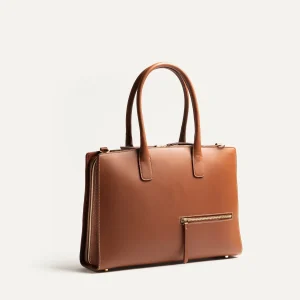 Porte documents en cuir lisse ~ MILIA - COGNAC