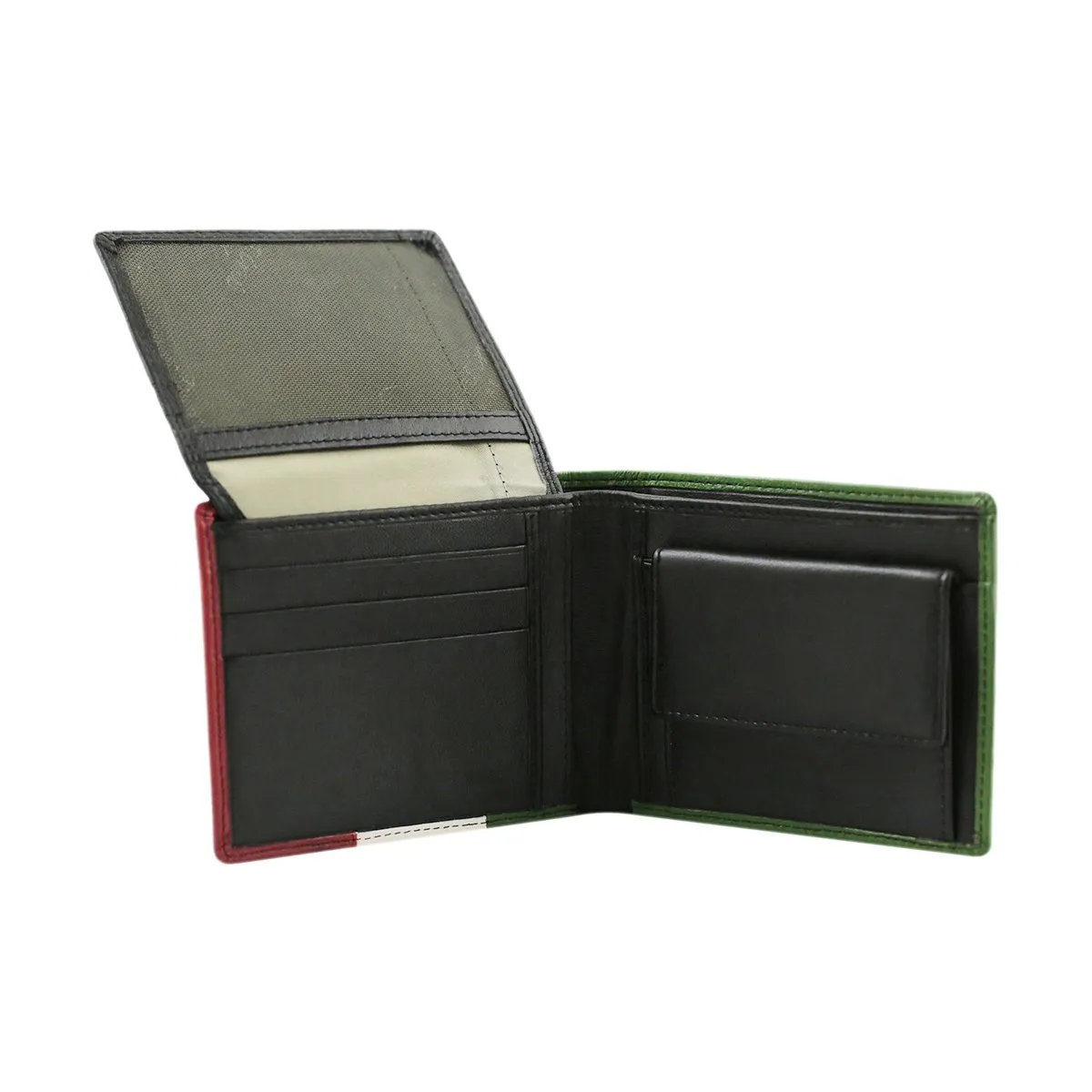 Portefeuille en cuir grand avec porte-monnaie Tricolore – Image 3