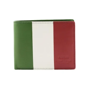 Portefeuille en cuir grand avec porte-monnaie Tricolore