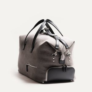 Sac de voyage ~ REMINGTON ~ Toile Grise & cuir Noir