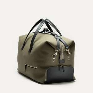 Sac de voyage ~ REMINGTON ~ Toile Kaki & cuir Noir