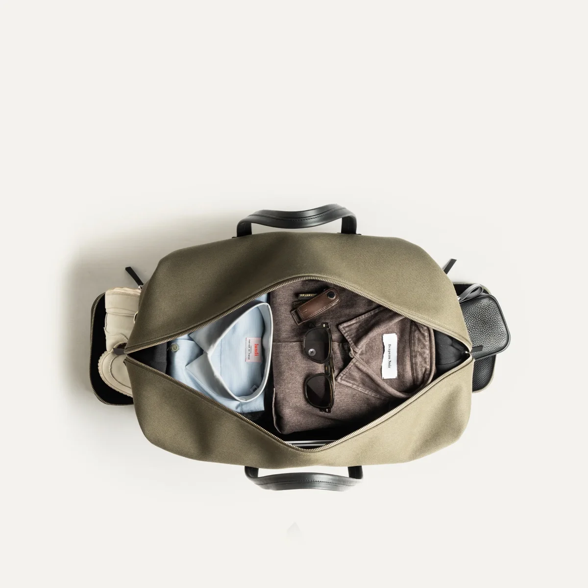 Sac de voyage ~ REMINGTON ~ Toile Kaki & cuir Noir – Image 3
