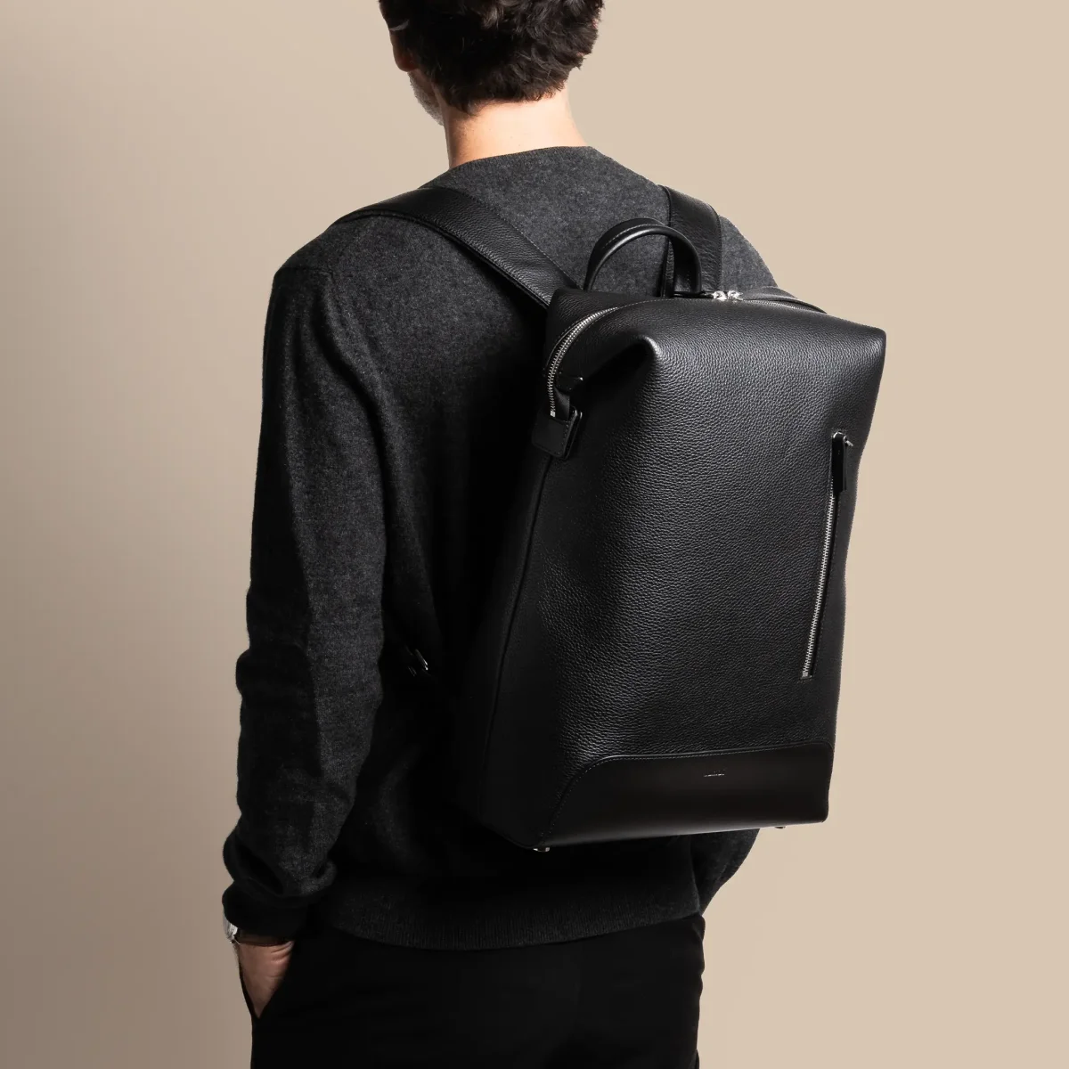 Sac à dos en cuir ~ ROMEO NOIR – Image 3