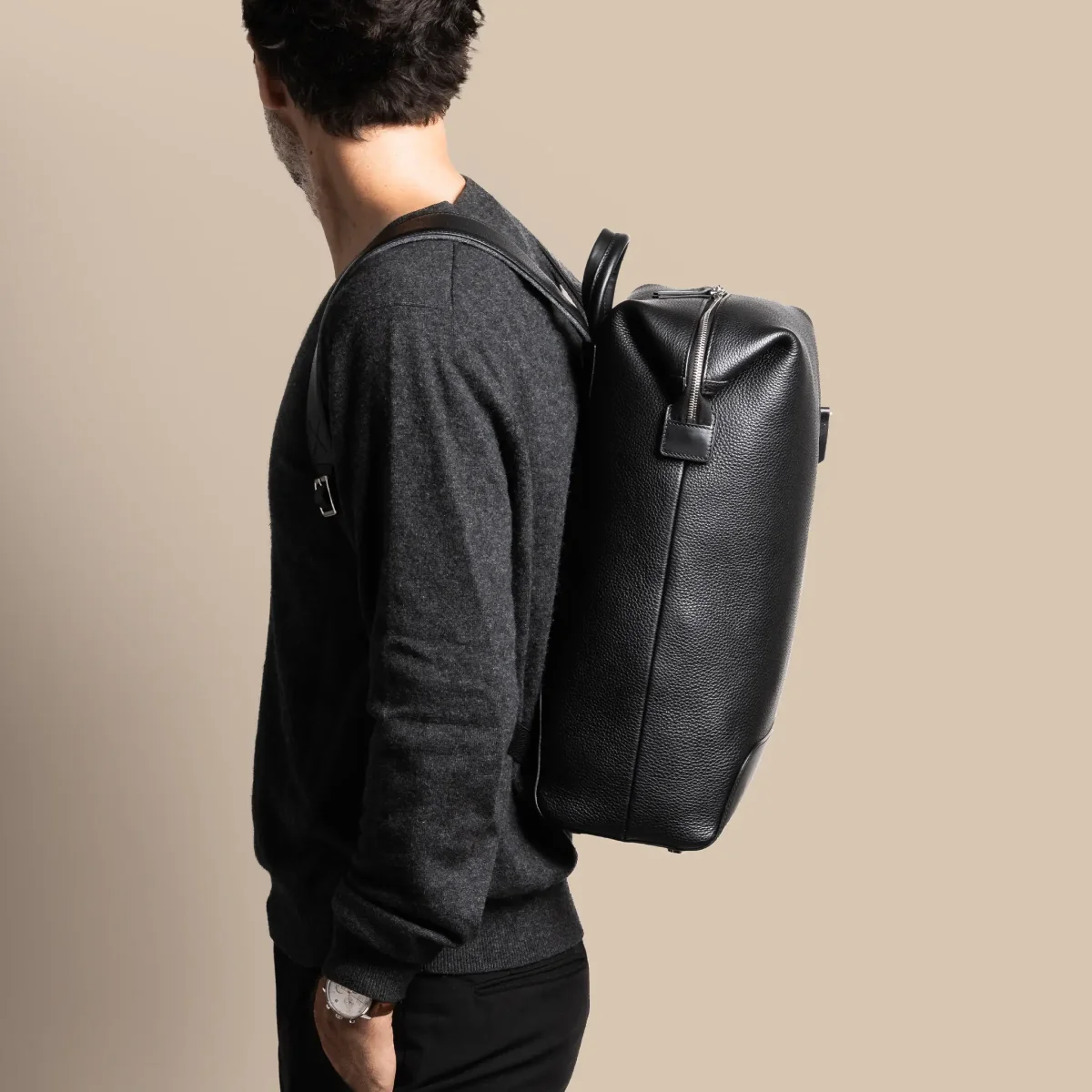 Sac à dos en cuir ~ ROMEO NOIR – Image 9