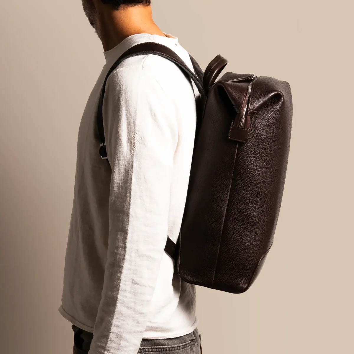 Sac à dos en cuir ~ ROMEO MARRON – Image 7